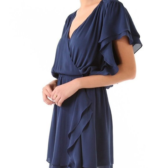 Parker - Flowy Wrap Dress | Navy Blue | XS - Picture 3 of 4